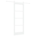 Ușă Glisantă vidaXL cu Set de Accesorii 'ORKDAL'Alb din Lemn Solid & Sticlă Ușă Glisantă vidaXL cu Set de Accesorii 'ORKDAL'Alb din Lemn Solid & Sticlă