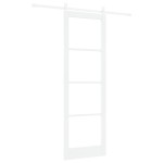 Ușă glisantă vidaXL cu set de accesorii 'ORKDAL'Alb din lemn solid și sticlă Ușă glisantă vidaXL cu set de accesorii 'ORKDAL'Alb din lemn solid și sticlă