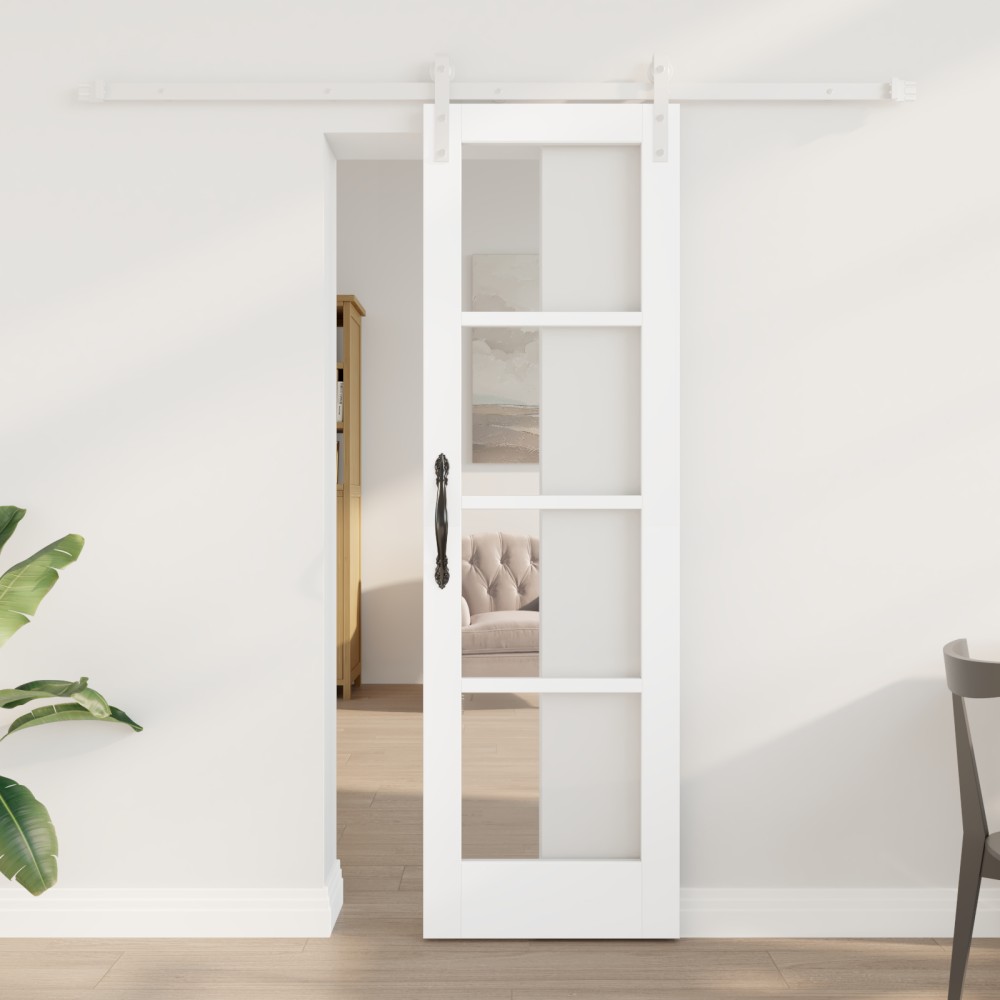 vidaXL Ușă glisantă ORKDAL Alb 61 x 198.5 cm Lemn masiv de pin