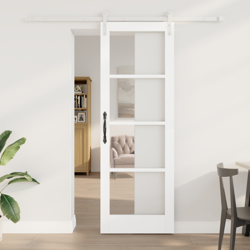 vidaXL Ușă glisantă ORKDAL Alb 73.5 x 211 cm Lemn masiv de pin