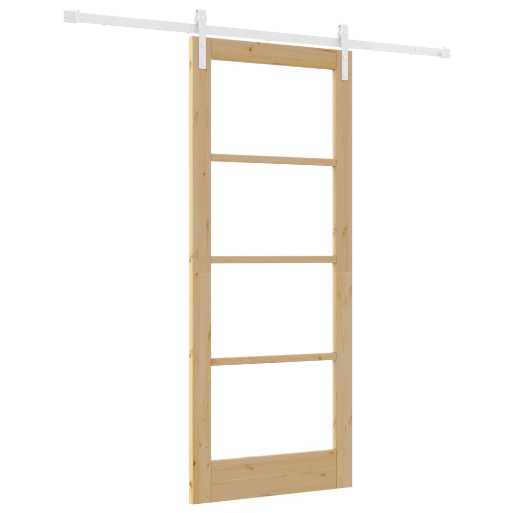 vidaXL Ușă glisantă ORKDAL Maro 83 x 202 cm Lemn masiv de pin