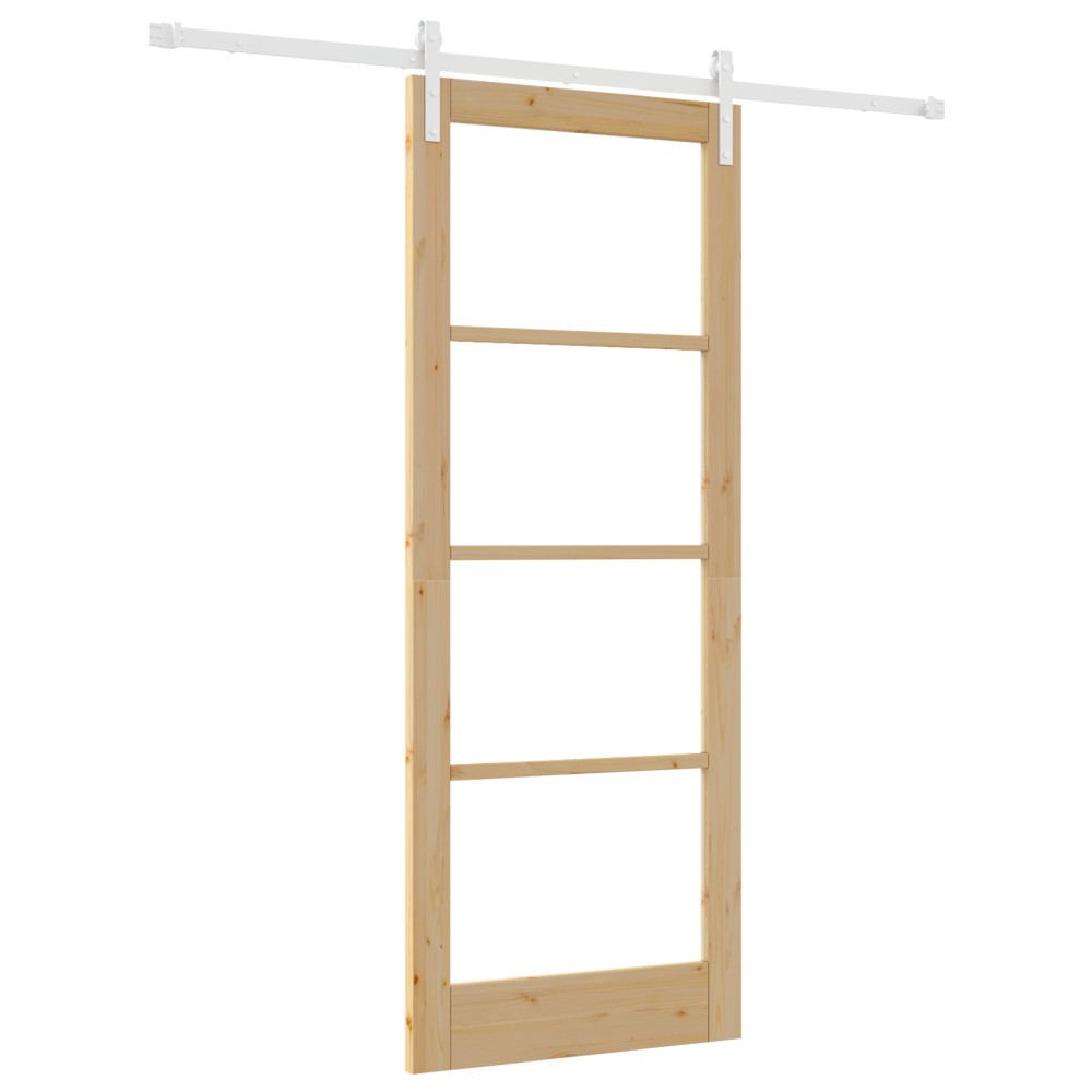 Ușă glisantă vidaXL cu accesorii "ORKDAL" Lemn solid și sticlă