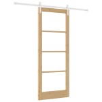 Ușă glisantă vidaXL cu accesorii "ORKDAL" Lemn solid și sticlă