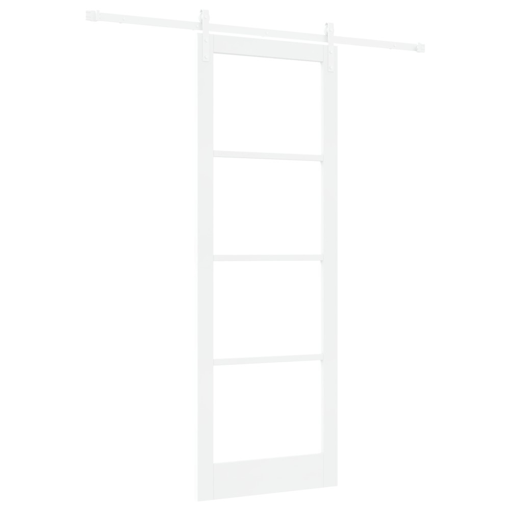 Ușă glisantă vidaXL cu set de accesorii 'ORKDAL'Alb din metal și sticlă
