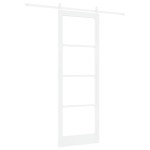 Ușă glisantă vidaXL cu set de accesorii 'ORKDAL'Alb din metal și sticlă