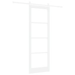 Ușă glisantă vidaXL cu set de accesorii 'ORKDAL'Alb din metal și sticlă