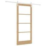 Ușă Glisantă vidaXL cu Set de Accesorii 'ORKDAL'Lemn Solid & Sticlă