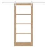 Ușă Glisantă vidaXL cu Set de Accesorii 'ORKDAL'Lemn Solid & Sticlă
