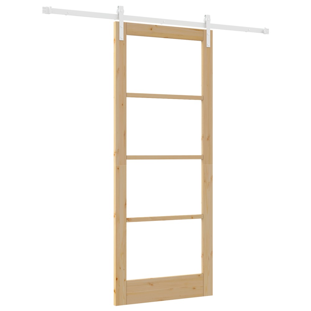 vidaXL Ușă glisantă cu set hardware 'ORKDAL'Lemn masiv & Sticlă