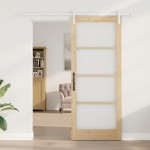 vidaXL Ușă glisantă cu set hardware 'ORKDAL'Lemn masiv & Sticlă