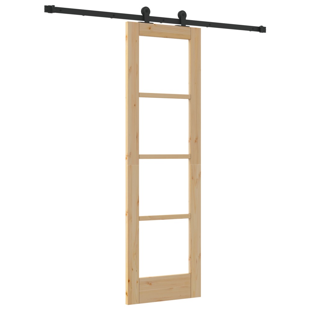 Ușa Glisantă vidaXL cu Set de Accesorii 'ORKDAL'Lemn Masiv & Sticlă