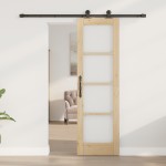 Ușa Glisantă vidaXL cu Set de Accesorii 'ORKDAL'Lemn Masiv & Sticlă Ușa Glisantă vidaXL cu Set de Accesorii 'ORKDAL'Lemn Masiv & Sticlă