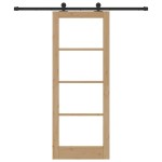 vidaXL Ușă glisantă ORKDAL Natural și Negru 78 x 202 cm