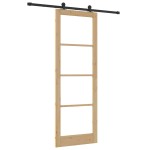 vidaXL Ușă glisantă ORKDAL Natural și Negru 83 x 232 cm