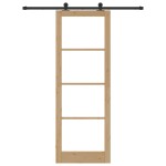 vidaXL Ușă glisantă ORKDAL Natural și Negru 83 x 232 cm