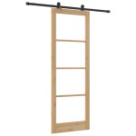vidaXL Ușă glisantă ORKDAL Natural și Negru 83 x 232 cm