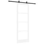 Ușă Glisantă vidaXL cu Set de Accesorii 'ORKDAL'Alb din Lemn Masiv & Sticlă Ușă Glisantă vidaXL cu Set de Accesorii 'ORKDAL'Alb din Lemn Masiv & Sticlă