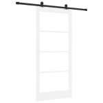 Ușă glisantă vidaXL cu set de accesorii 'ORKDAL'alb lemn solid & sticlă Ușă glisantă vidaXL cu set de accesorii 'ORKDAL'alb lemn solid & sticlă