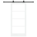 Ușă glisantă vidaXL cu set de accesorii 'ORKDAL'alb lemn solid & sticlă Ușă glisantă vidaXL cu set de accesorii 'ORKDAL'alb lemn solid & sticlă