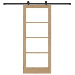 vidaXL Ușă glisantă ORKDAL Natural și Negru 83 x 202 cm