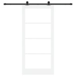 Ușa glisantă vidaXL cu set de accesorii 'ORKDAL'Alb Lemn Solid & Sticlă Ușa glisantă vidaXL cu set de accesorii 'ORKDAL'Alb Lemn Solid & Sticlă