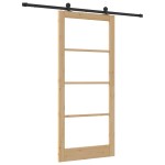 vidaXL Ușă glisantă Manual ORKDAL Maro 93 x 211 cm Lemn și metal
