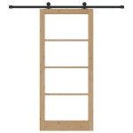 vidaXL Ușă glisantă Manual ORKDAL Maro 93 x 211 cm Lemn și metal
