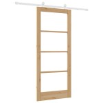 vidaXL Ușă glisantă Manual ORKDAL Maro 86 x 198.5 cm Lemn și metal