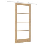 Ușă glisantă vidaXL cu set de accesorii 'ORKDAL'Lemn masiv & Sticlă