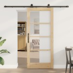 vidaXL Ușa glisantă Manual ORKDAL Maro 86 x 198.5 cm Lemn și metal vidaXL Ușa glisantă Manual ORKDAL Maro 86 x 198.5 cm Lemn și metal