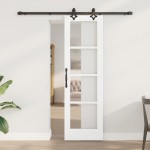 vidaXL Ușă Glisantă Manual ORKDAL Alb 61 x 198.5 cm Lemn și metal vidaXL Ușă Glisantă Manual ORKDAL Alb 61 x 198.5 cm Lemn și metal