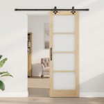 vidaXL Ușă Glisantă Manual ORKDAL Maro 73.5 x 211 cm Lemn și metal vidaXL Ușă Glisantă Manual ORKDAL Maro 73.5 x 211 cm Lemn și metal