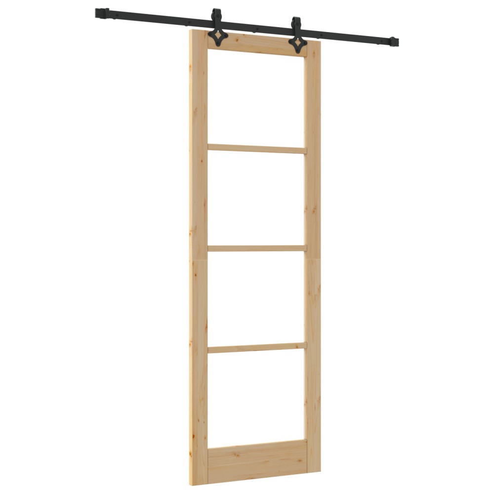 Set Ușă Glisantă vidaXL cu Accesorii “ORKDAL” Lemn Solid și Sticlă