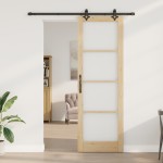 Set Ușă Glisantă vidaXL cu Accesorii “ORKDAL” Lemn Solid și Sticlă Set Ușă Glisantă vidaXL cu Accesorii “ORKDAL” Lemn Solid și Sticlă