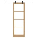 Set Ușă Glisantă vidaXL cu Accesorii “ORKDAL” Lemn Solid și Sticlă Set Ușă Glisantă vidaXL cu Accesorii “ORKDAL” Lemn Solid și Sticlă