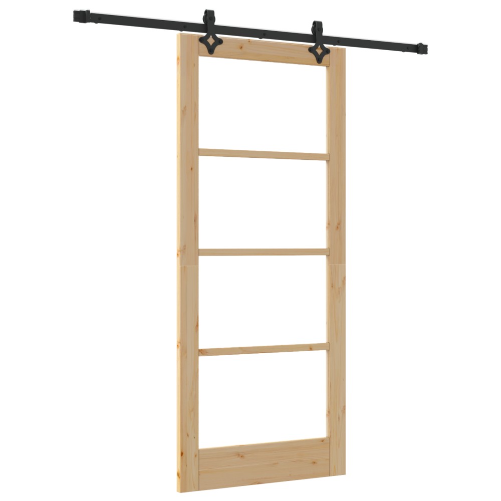 vidaXL Ușă Glisantă Manual ORKDAL Maro 86 x 198.5 cm Lemn și metal