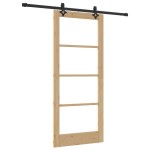 vidaXL Ușă Glisantă Manual ORKDAL Maro 86 x 198.5 cm Lemn și metal