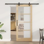 vidaXL Ușă Glisantă Manual ORKDAL Maro 86 x 198.5 cm Lemn și metal