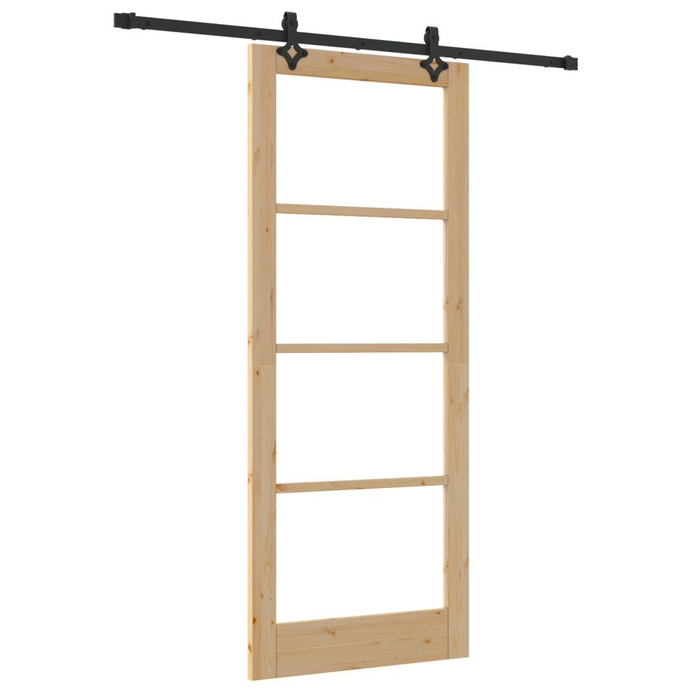 vidaXL Ușă Glisantă Manual ORKDAL Maro 86 x 211 cm Lemn și metal
