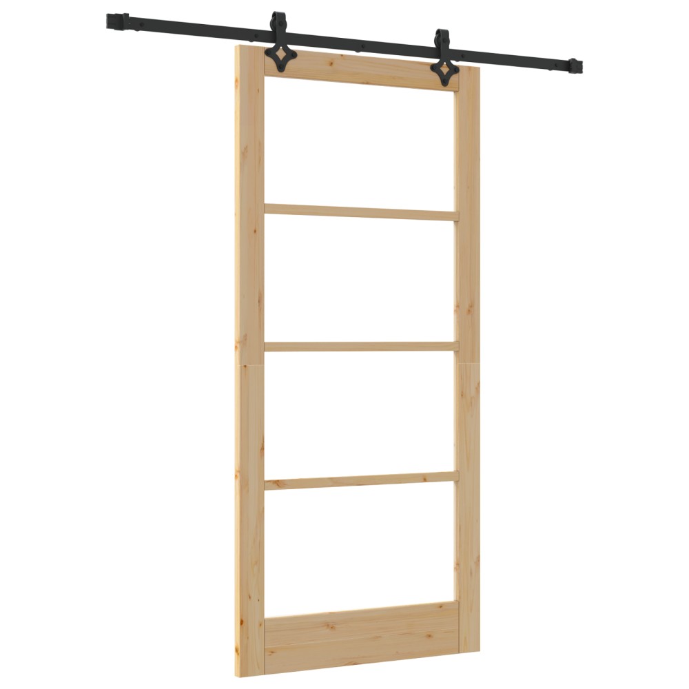 vidaXL Ușă Glisantă Manual ORKDAL Maro 93 x 202 cm Lemn și metal