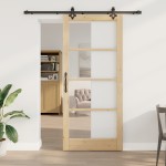 vidaXL Ușă Glisantă Manual ORKDAL Maro 93 x 211 cm Lemn și metal