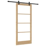 vidaXL Ușă Glisantă Manual ORKDAL Maro 93 x 211 cm Lemn și metal