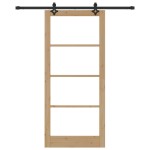 vidaXL Ușă Glisantă Manual ORKDAL Maro 93 x 211 cm Lemn și metal
