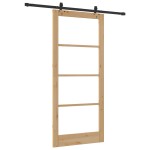 vidaXL Ușă Glisantă Manual ORKDAL Maro 93 x 211 cm Lemn și metal