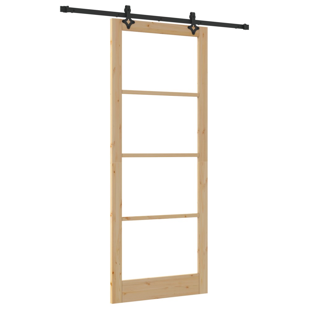 vidaXL Ușă Glisantă Manual ORKDAL Maro 93 x 232 cm Lemn și metal