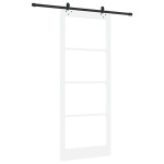 Ușă glisantă vidaXL cu set de accesorii 'ORKDAL'Alb Lemn Solid & Sticlă Ușă glisantă vidaXL cu set de accesorii 'ORKDAL'Alb Lemn Solid & Sticlă