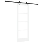 Ușă Glisantă vidaXL cu Set de Accesorii 'ORKDAL'Alb Lemn Solid & Sticlă Ușă Glisantă vidaXL cu Set de Accesorii 'ORKDAL'Alb Lemn Solid & Sticlă
