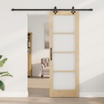 vidaXL Ușă Glisantă Manual ORKDAL Maro 73.5 x 211 cm Lemn și metal vidaXL Ușă Glisantă Manual ORKDAL Maro 73.5 x 211 cm Lemn și metal