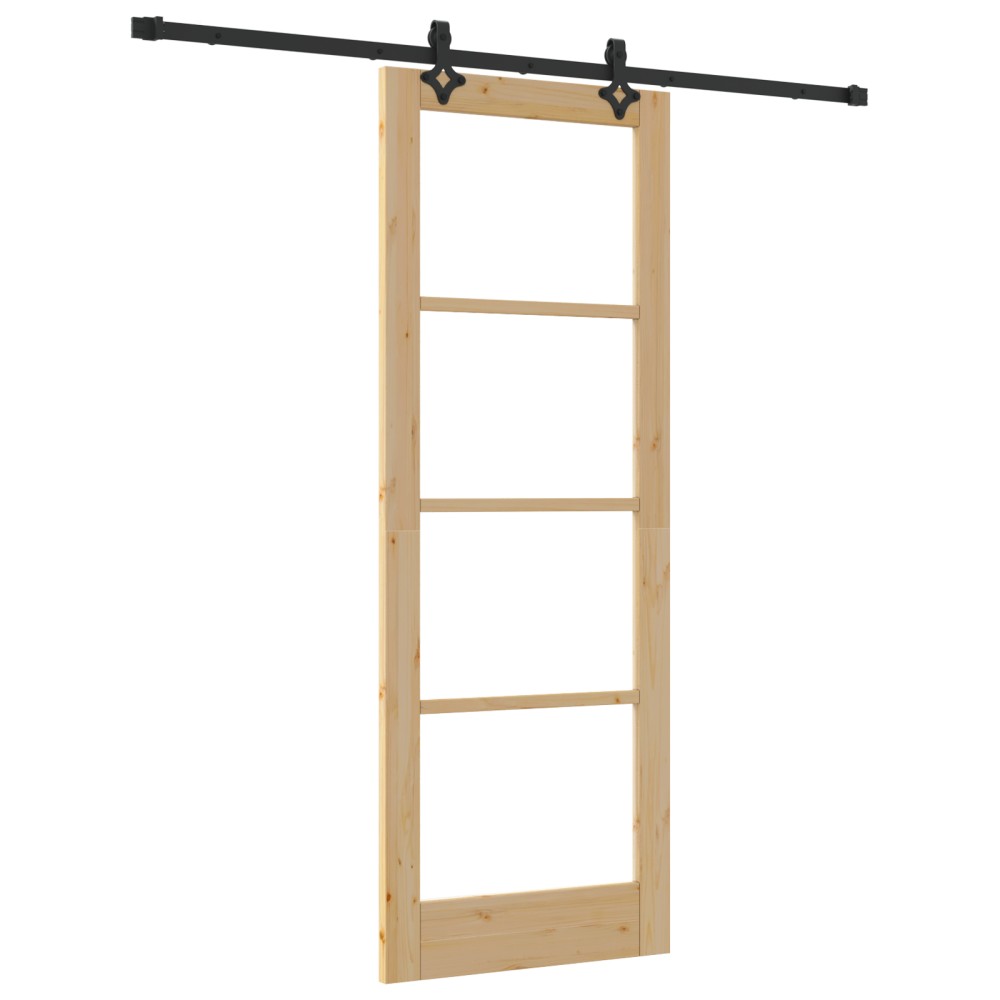 vidaXL Ușă Glisantă Manual ORKDAL Maro 78 x 211 cm Lemn și metal