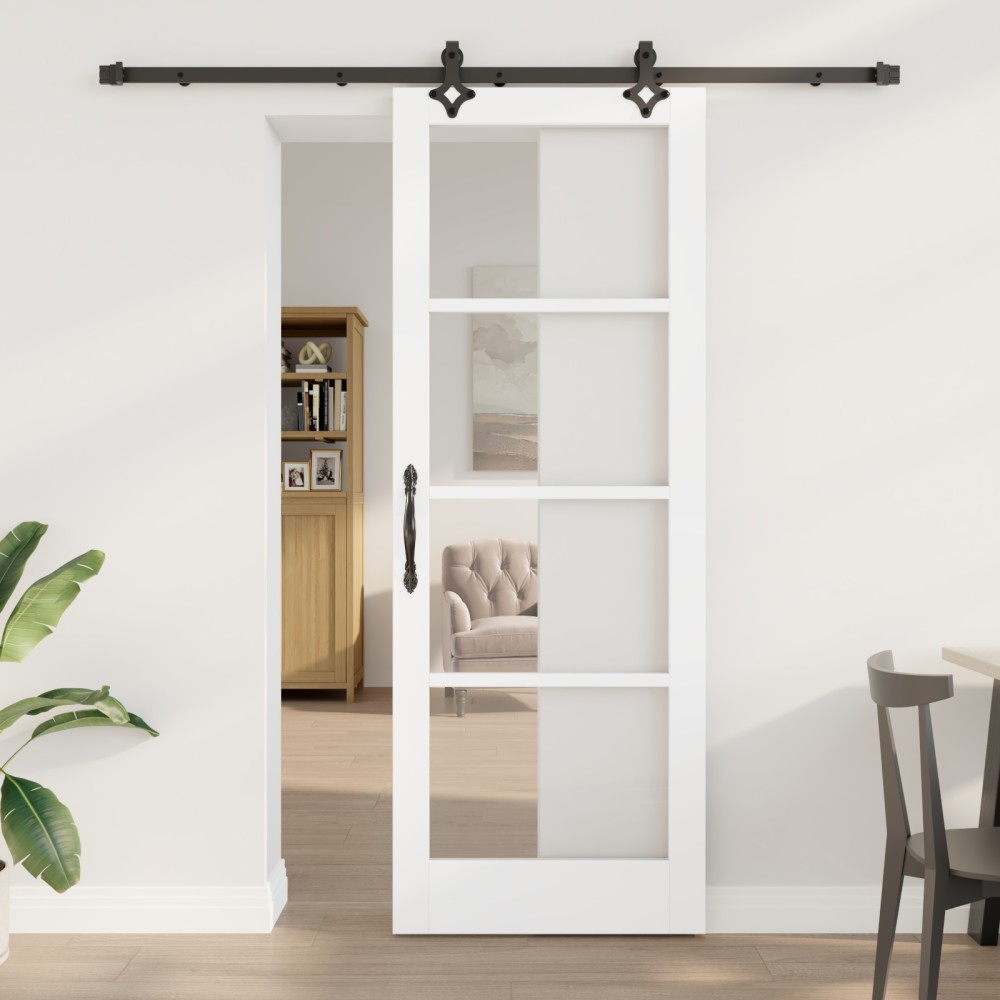 vidaXL Ușă Glisantă Manual ORKDAL Alb 78 x 211 cm Lemn și metal